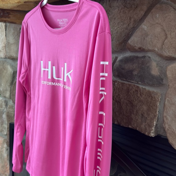 Huk Women's Vibrant Pink Long Sleeve Tee - Picture 6 of 8